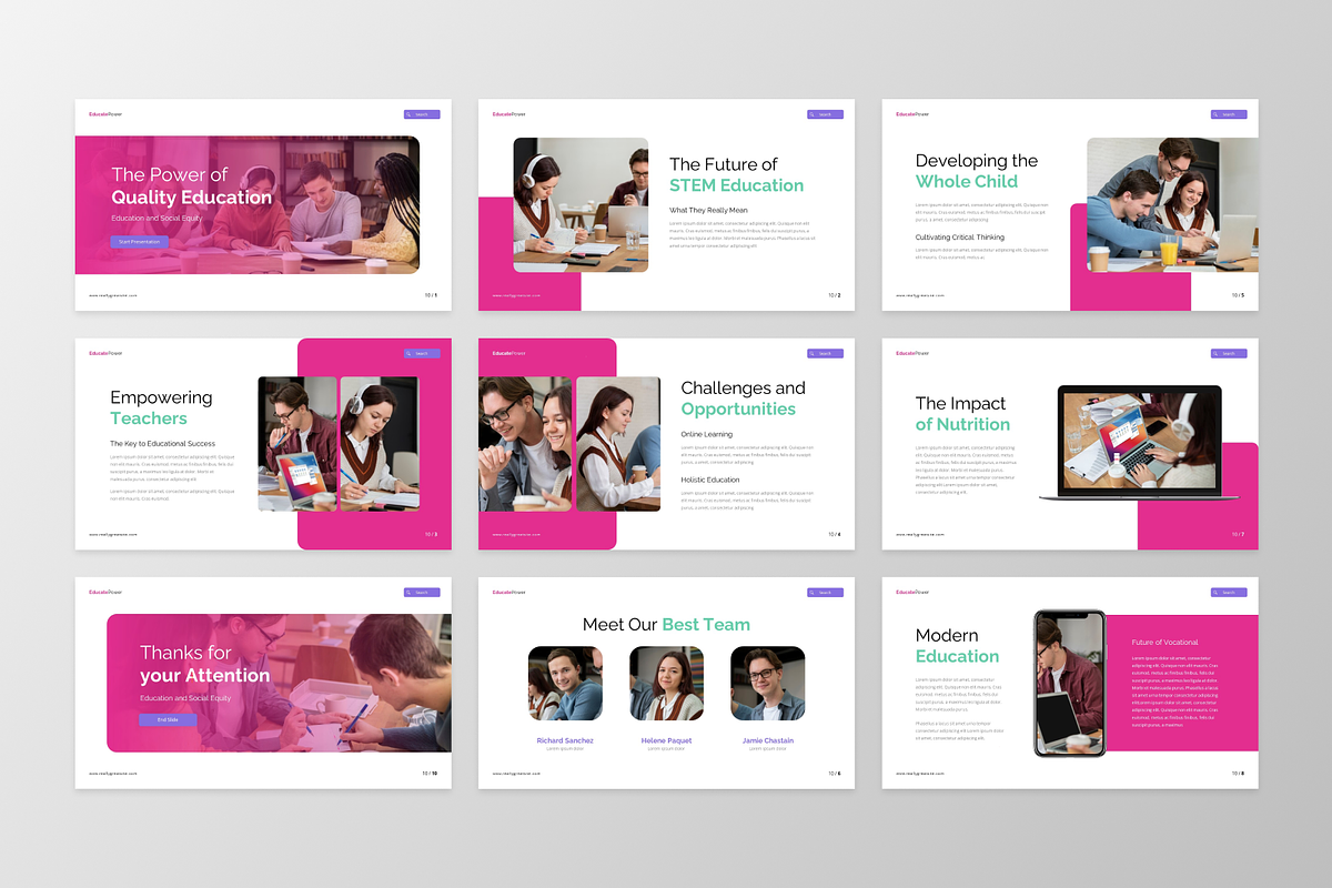 EducatePower - Education PowerPoint, a Presentation Template by GraphauseProject (Photo 6 of 6)