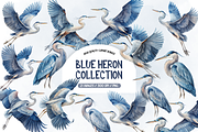 Blue Heron Collection Clipart Bundle, an Animal Illustration by TatiMockup (Thumbnail 1 of 5)