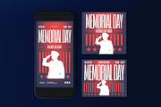 Blue Red Bold Memorial Day Flyer Set, a Flyer Template by graphicook (Thumbnail 3 of 3)