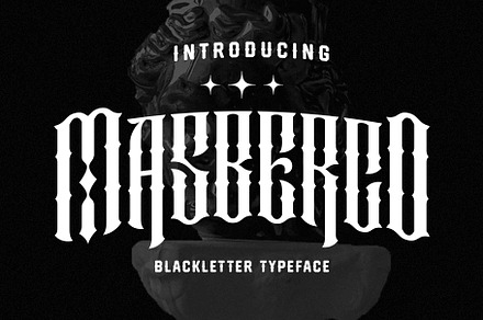 Masberco - Blackletter Style, a Blackletter Font by Arterfak Project