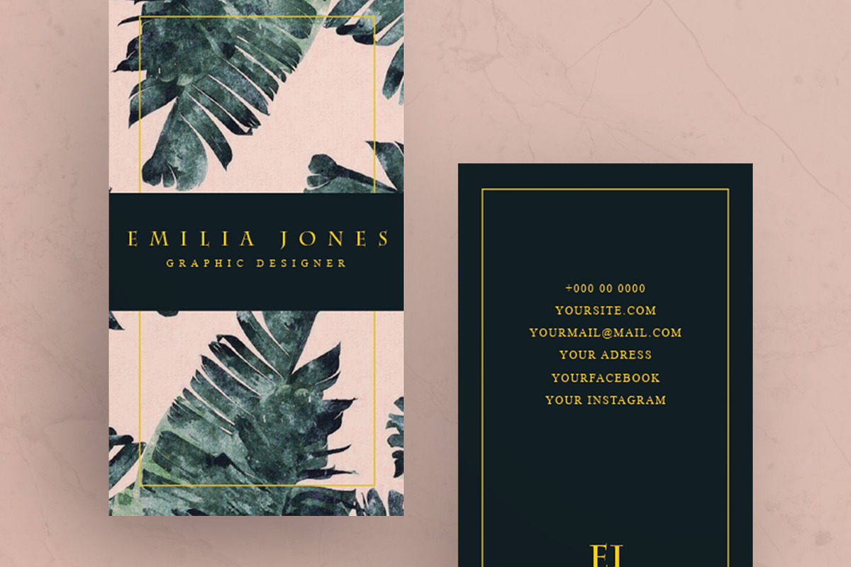 Leaf Bussiness Card Template, a Card Template by MH Design Template (Photo 3 of 5)