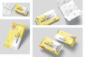 Microwave Popcorn Bag Mockups