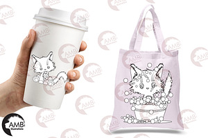 Cutey Cat Digital Stamps AMB-2655