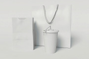 Paper Bags with Paper Cup Mockup, a Packaging Mockup by skybluecreative (Thumbnail 3 of 4)