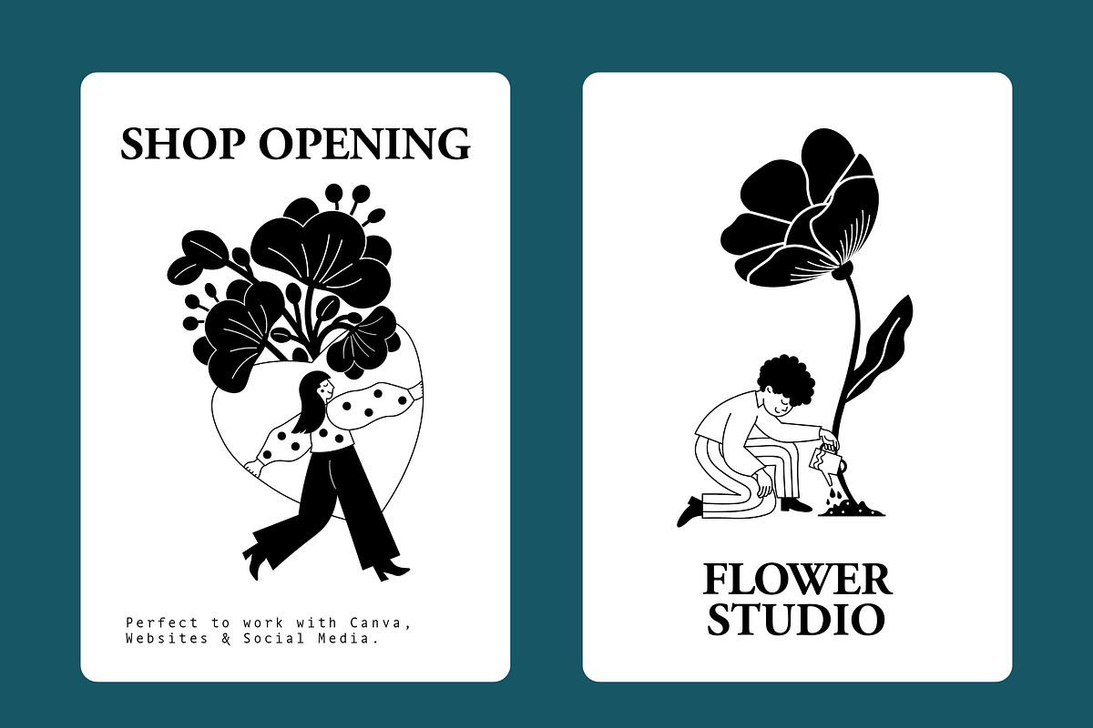 Plants & People: Vector Line Art, a Person Illustration by natahamilton (Photo 10 of 15)
