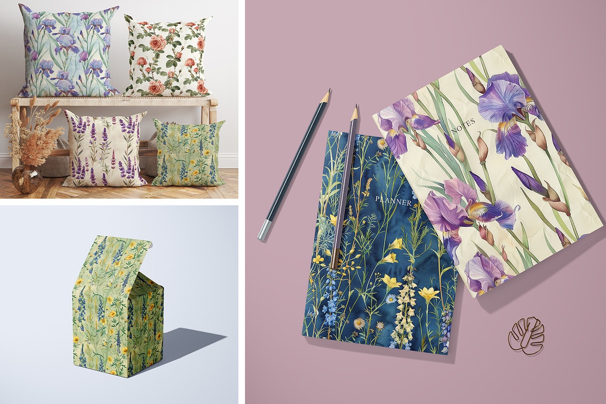 Provence Floral Patterns, a Pattern Graphic by Ninterints (Photo 6 of 22)