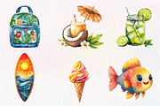 Tropical Clipart Watercolor, Tropica, an Illustration by CreationArt (Thumbnail 9 of 9)