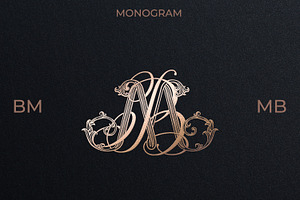 MB BM Wedding Monogram Logo