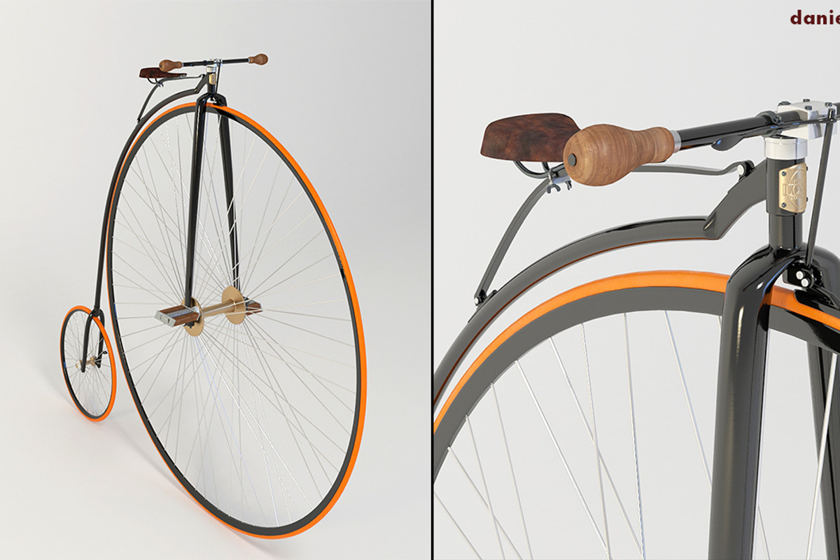 Penny Farthing Bicycle, a Cars & Vehicle 3D Model by Daniel Mikulik