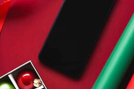 Christmas phone app and holiday message concept. Smartphone with, a Technology Photo by Anneleven