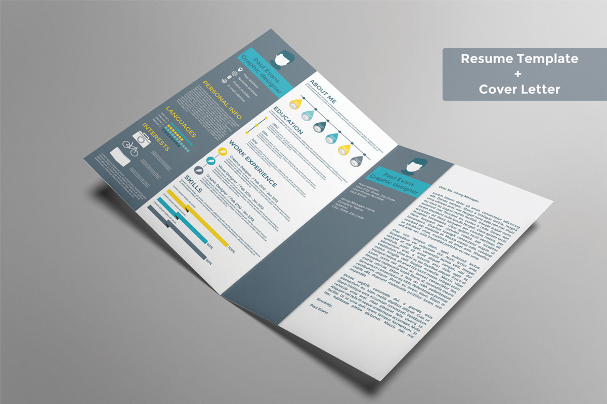 Infographics Resume Template, a Resume Template by UTM Studio (Photo 2 of 5)