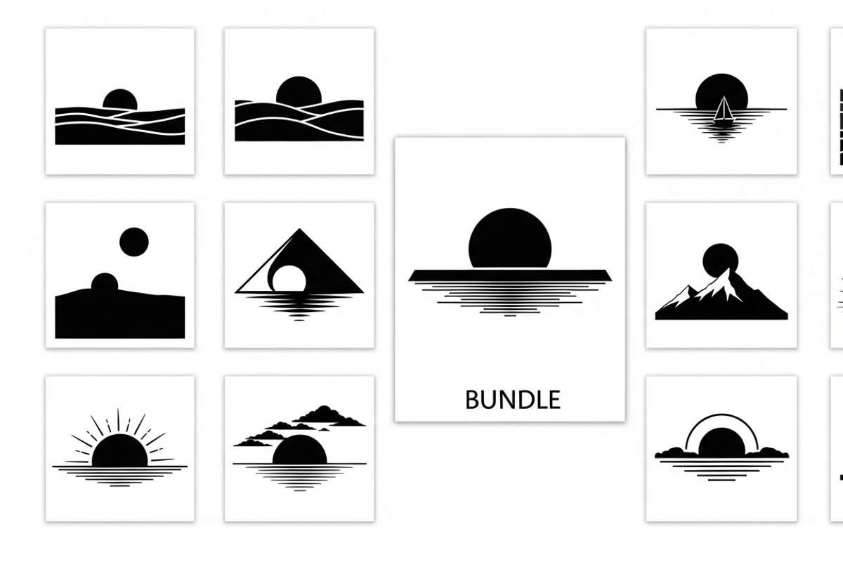 sunset horizon wall art design, an Illustration by Amazin_art (Photo 30 of 31)
