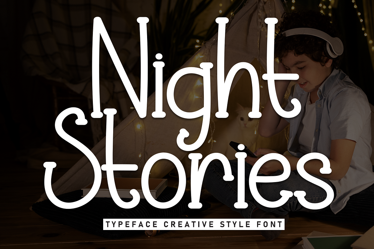 Night Stories | Script Font, a Script Font by Scratchones (Photo 1 of 8)