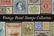 Vintage Postage Stamps Collection, an Object Graphic by pixelbuddha.net (Thumbnail 1 of 6)