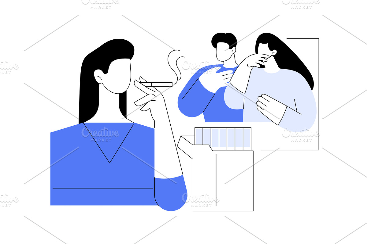Smoking isolated cartoon vector, a Person Illustration by Visual Generation