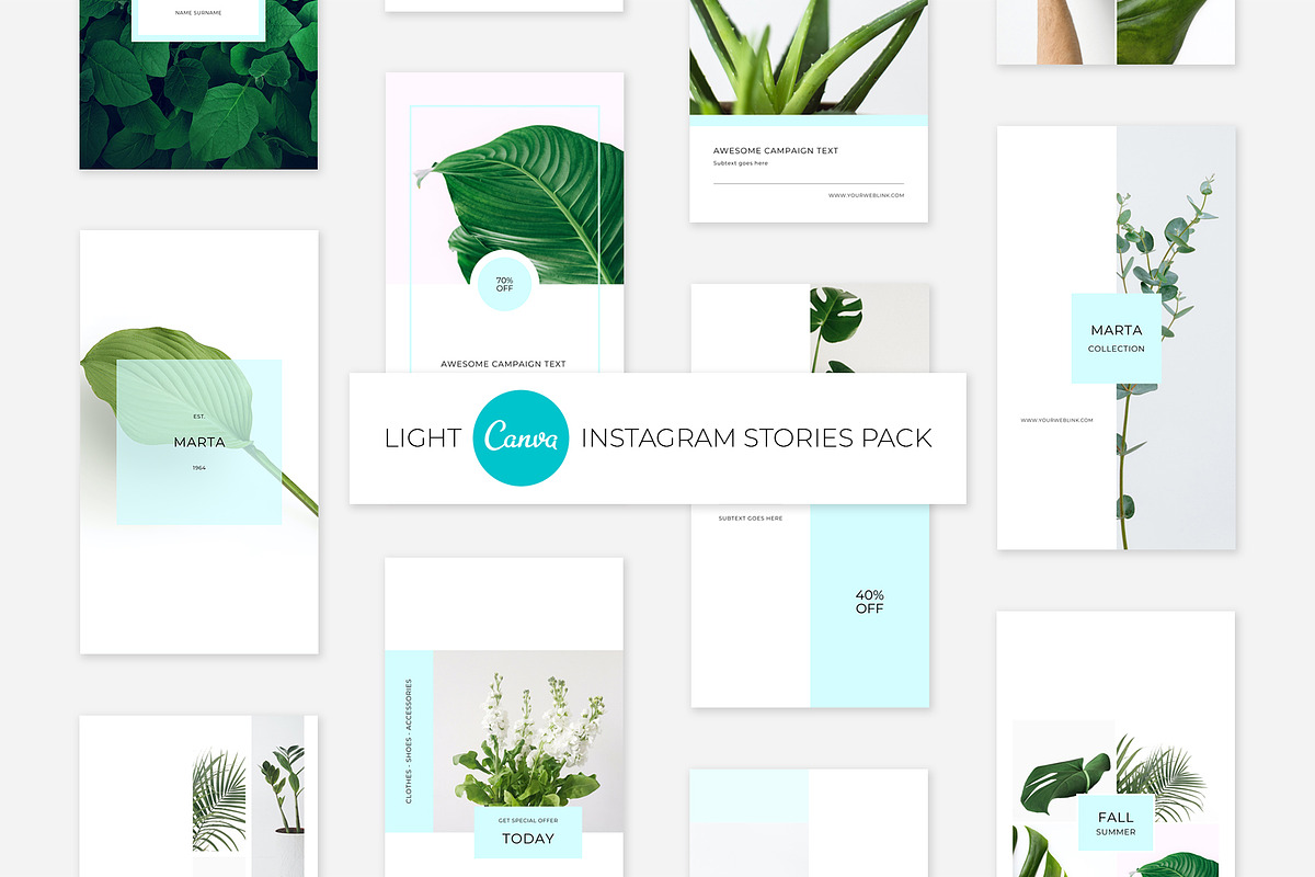 Light CANVA Instagram Stories Pack, a Social Media Template by Swiss_cube (Photo 1 of 10)
