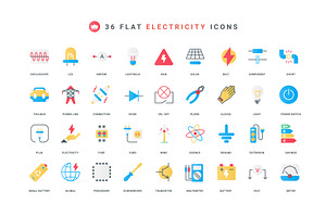 Electricity electrical circuit icons, an Object Illustration by Lemberg Vector