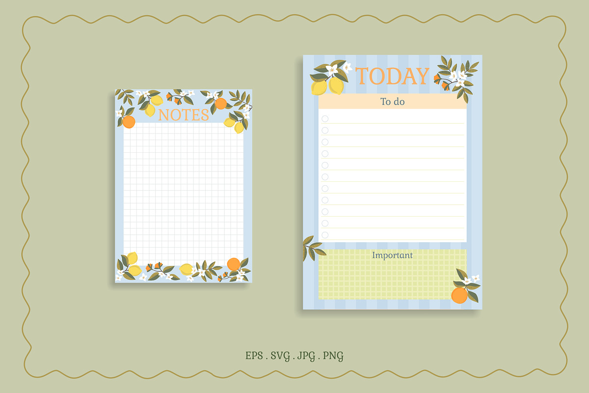 Citrus Pattern & Planner Set, a Graphic by Nina Bered Illustration (Photo 6 of 6)