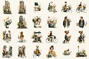 Watercolor Amsterdam City Life PNG, an Illustration by DreamCafeArt (Thumbnail 3 of 6)