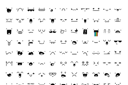 Set 99 different doddle emotions, an Emoji Icon by Modern vector