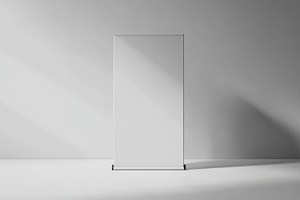 Blank Roll Up Banner White Studio Mo, a Background Photo by Pixeness Studio
