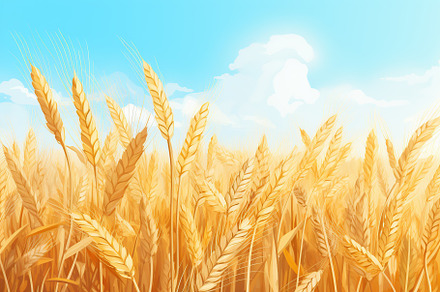 Wheat field with blue sky, a Nature Photo by AlyaAnd