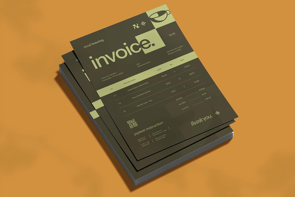 Mood Brewing Bill - Invoice, a Print Template by VUNIRA (Photo 2 of 3)