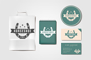 vintage horse stable, horseshoe logo, a Graphic by Rizkaarishandy_shop (Thumbnail 1 of 2)