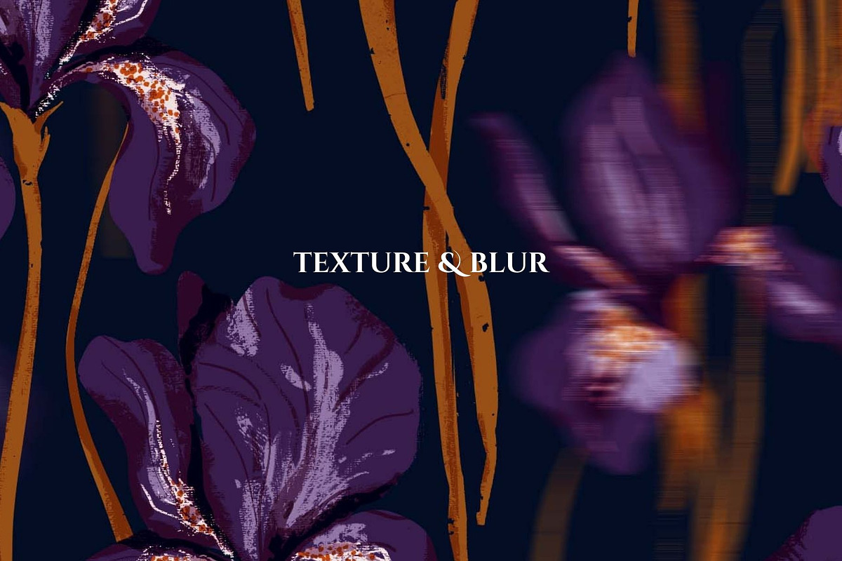 Velvet Irises. Luxury Floral Pattern, a Pattern Graphic by PaperJamLab (Photo 6 of 11)
