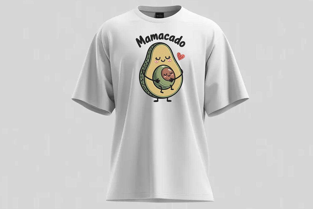 Mamacado Avocado Machine Embroidery, an Illustration by Moss Rose (Photo 2 of 3)