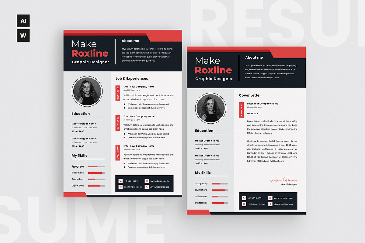 Resume CV, a Resume Template by dokudokunomi (Photo 1 of 4)