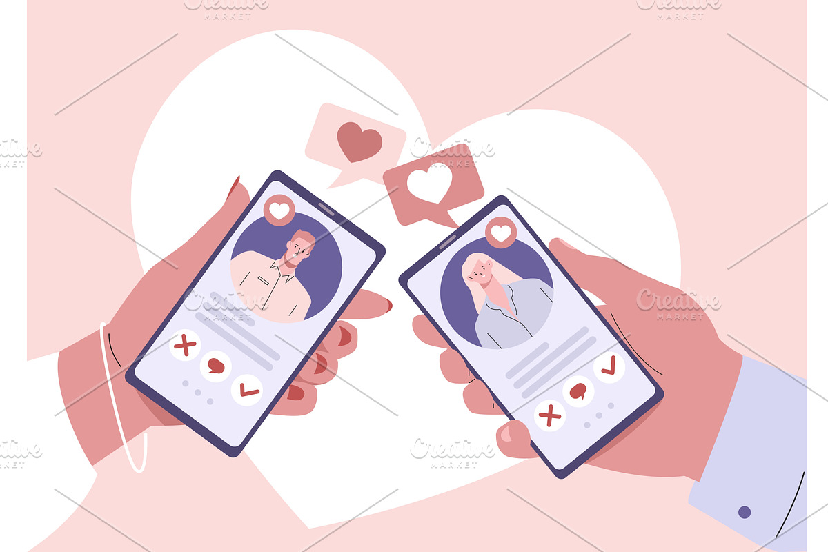 Dating app full match. Online, a Technology Illustration by Valerie Bodnar