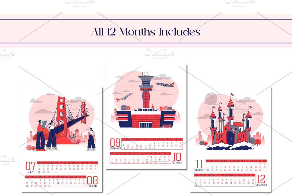 2024 USA Iconic Calendar, an Object Graphic by Artiverge (Photo 3 of 5)