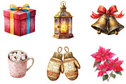 Happy Holidays Christmas Clipart, an Illustration by CraftArtStudio (Thumbnail 3 of 6)