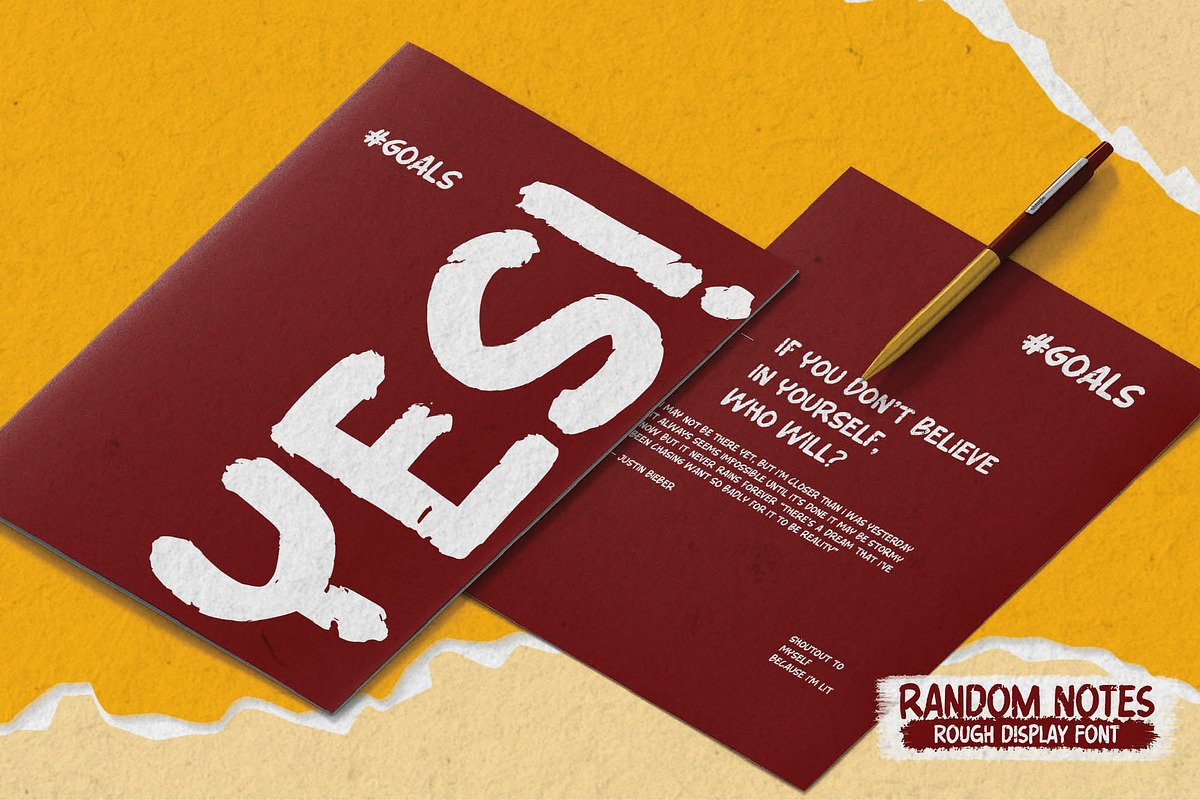 Random Notes - Rough Display Font, a Font by Gassstype (Photo 4 of 8)