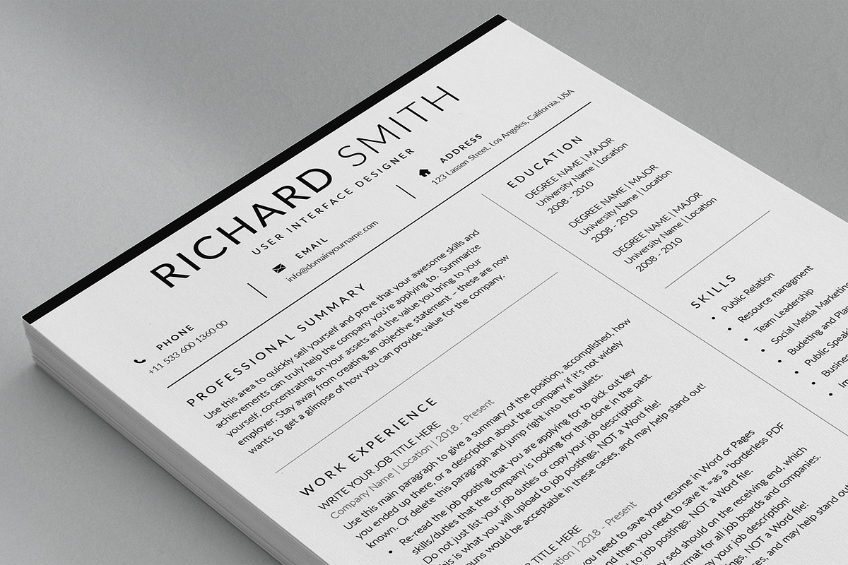 Resume Template, a Resume Template by DesignDevisers (Photo 6 of 10)