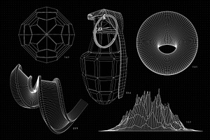 200 Vector Wireframe Shapes