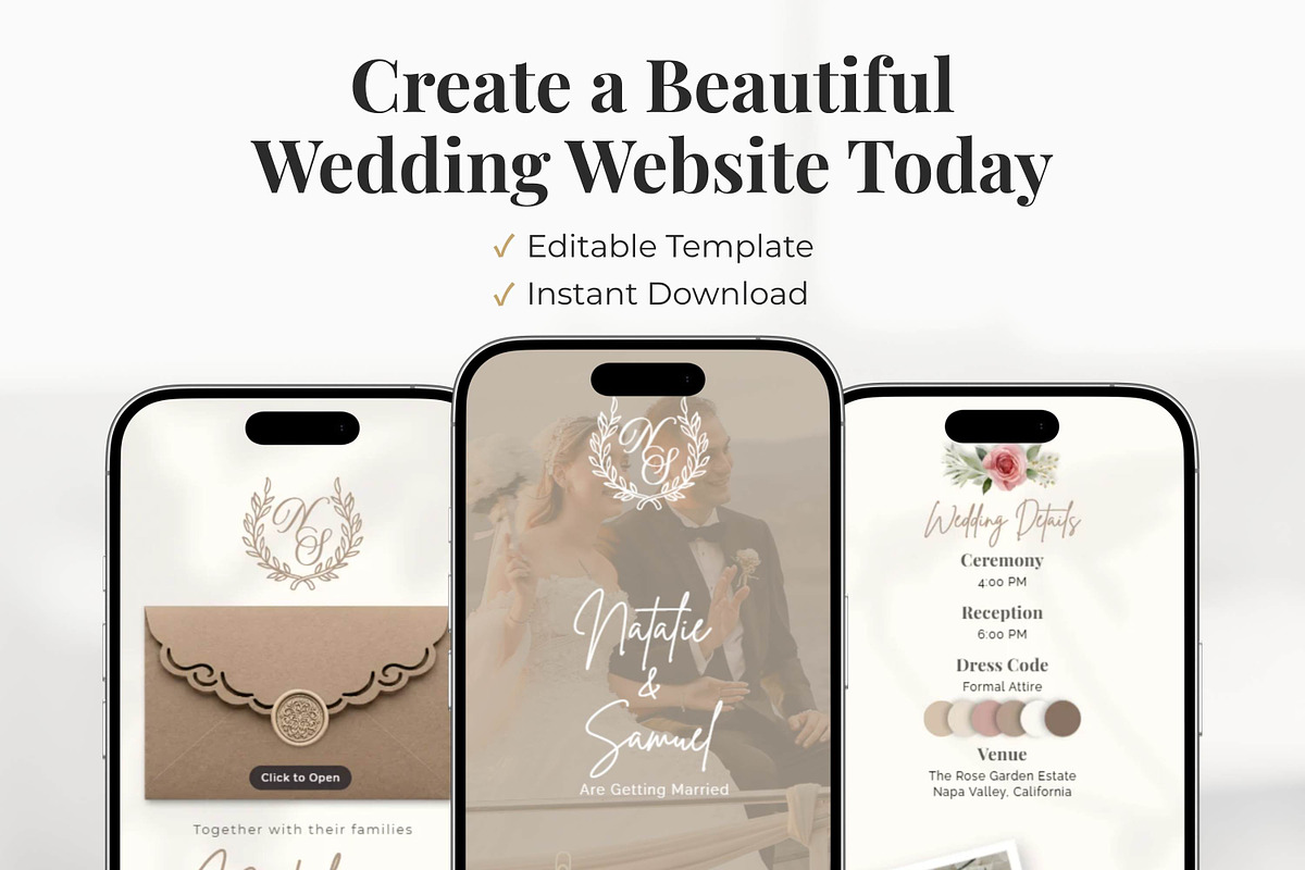 Beige Wedding Website Invitation, a Landing Page Template by Everyday Perfection (Photo 13 of 13)