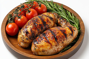 Whole grilled chicken with rosemary, a Food & Drink Photo by Pixeness Studio