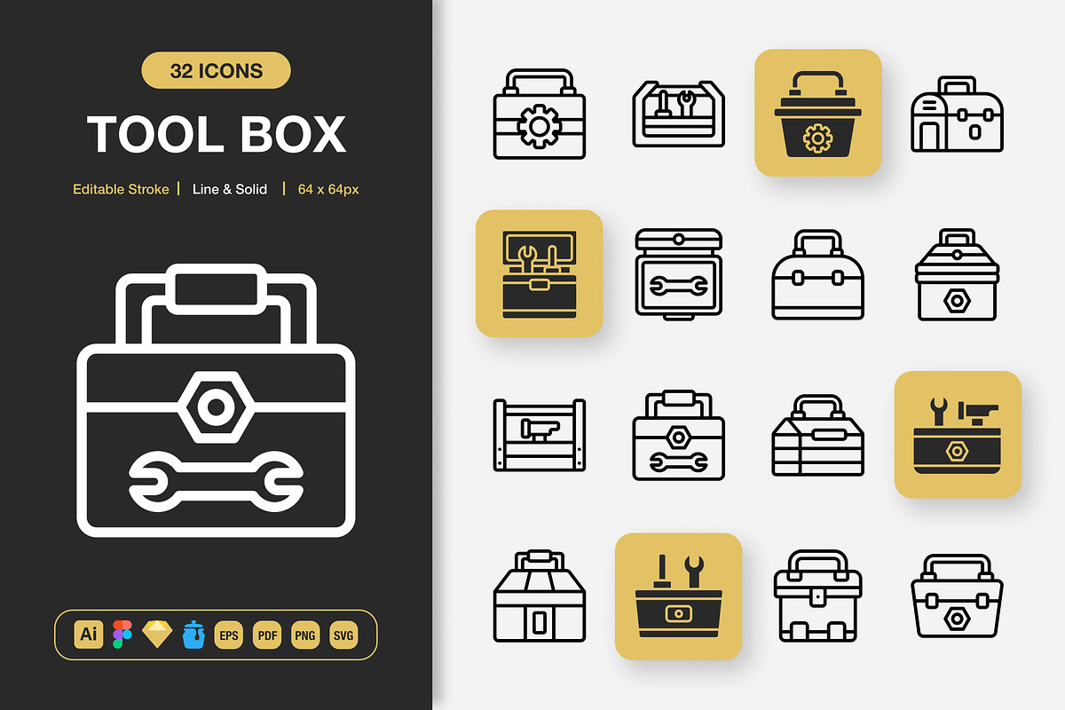 Toolbox Icons, an Icon by Spacepixel Creative (Photo 1 of 3)