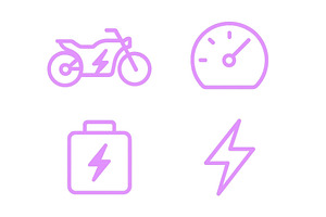 Electric motorcycle icons, an Illustration by ZinetroN