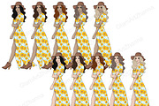 Honey Girls Clipart, a Person Illustration by GlamArtZhanna (Thumbnail 2 of 5)