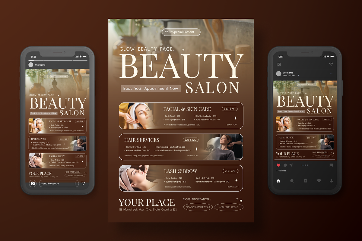 Beauty Salon Price List Flyer Set, a Flyer Template by Annora Studio (Photo 4 of 5)