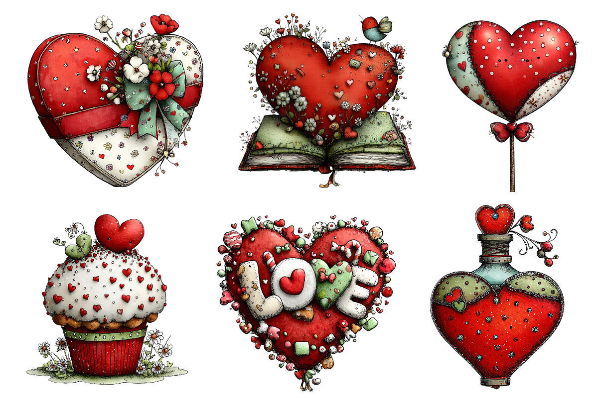 Whimsical Valentine Clipart, an Illustration by Dream Creation (Photo 5 of 6)