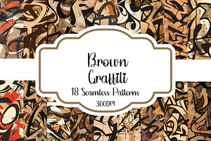 Brown Graffiti Seamless Patterns