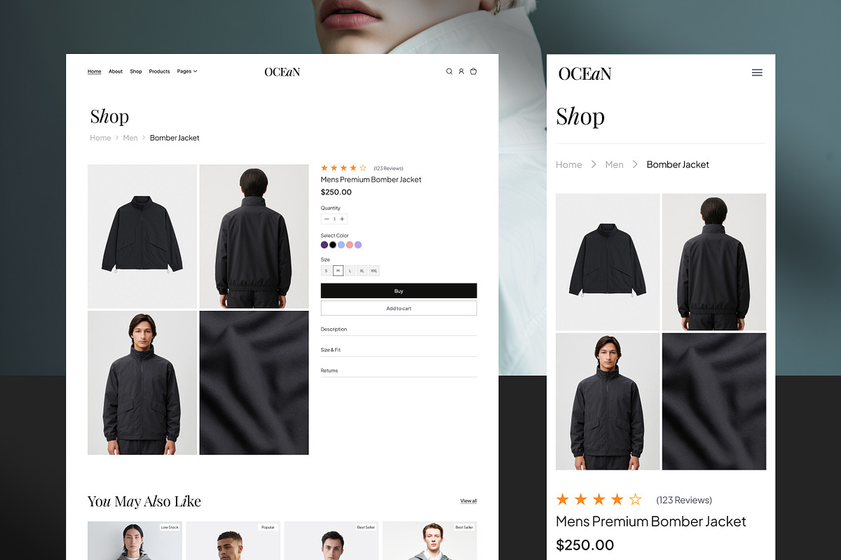 Ocean E-commerce Website, an UI Kit Template by Ahmed Rubel (Photo 6 of 8)