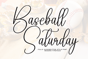 Baseball Saturday | Script Font, a Handwritten Font by Scratchones (Thumbnail 1 of 8)