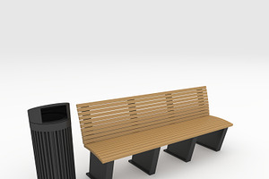 3D Model Bench Park 42