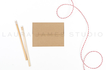Styled Kraft Envelope on White