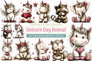 Whimsical Unicorn Day Animal Clipart, an Illustration by Craft Nest